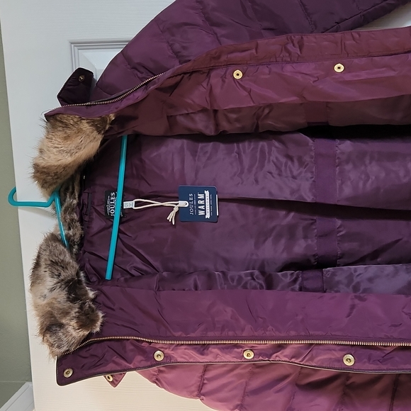 Joules Burgundy Caldcott Puffer Coat - Picture 5 of 11